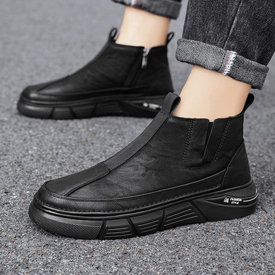 Μπότες εξωτερικού χώρου Νέα ανδρικά παπούτσια Casual φερμουάρ στο πλάι ανδρικές μπότες Κλασικές άνετες αντιολισθητικές μπότες εργασίας Zapatos Para Hombres