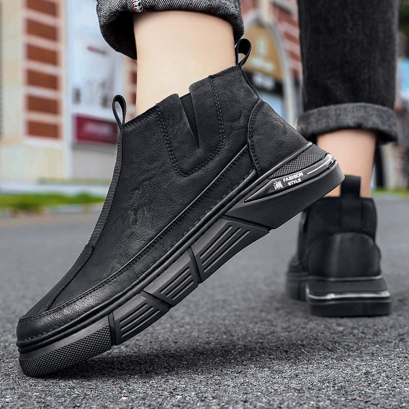 Μπότες εξωτερικού χώρου Νέα ανδρικά παπούτσια Casual φερμουάρ στο πλάι ανδρικές μπότες Κλασικές άνετες αντιολισθητικές μπότες εργασίας Zapatos Para Hombres