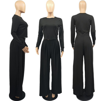 Γυναικεία ρούχα σε μεγάλο μέγεθος Casual, μασίφ Σετ με λαιμόκοψη δύο τεμαχίων, μακρυμάνικο, φθινοπωρινό ασορτί κοστούμι ντραπέ Maxi φούστες Χονδρική