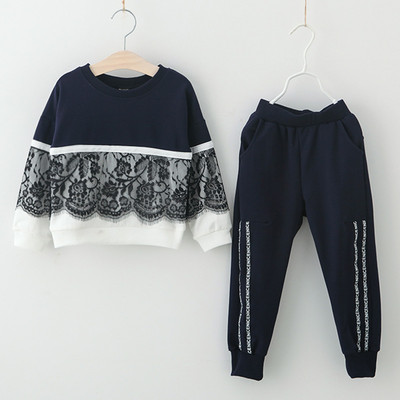 Bear Leader Ρούχα για κορίτσια Παιδικό φθινοπωρινό μπλουζάκι Παντελόνι Χριστουγεννιάτικα ρούχα για κορίτσια Δαντελένια γράμματα Σετ μακρυμάνικο αυτοκόλλητο