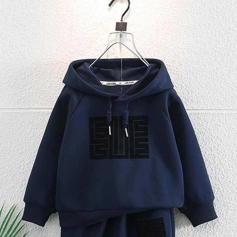 Κοστούμια για αγόρια Φούτερ + Παντελόνι 2 ΤΕΜ/Σετ 2023 Καφέ Ζεστό Παχύ Χειμώνα Φθινόπωρο Σχολείο Plus Size Παιδικά Ρούχα