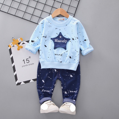 sügisene beebipoiste riiete komplekt lasteriided ülikond poiss Pikkade varrukatega täht T-särk + püksid 2tk poiste riiete komplekt