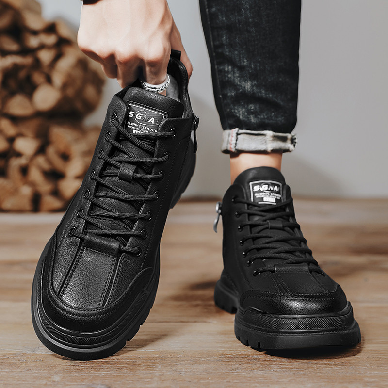 Winter Plus Velvet Férfi Csizmák Új Férfi Cipők Bokáig érő Meleg Platform csizmák Sokoldalú brit stílusú rövid csizma férfiaknak