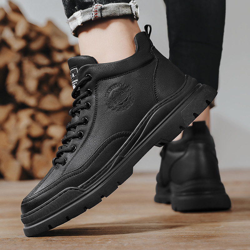 Winter Plus Velvet Férfi Csizmák Új Férfi Cipők Bokáig érő Meleg Platform csizmák Sokoldalú brit stílusú rövid csizma férfiaknak