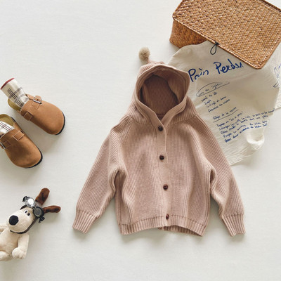 Παιδικό πουλόβερ για αγόρια και κορίτσια Ρούχα casual Παιδική ζακέτα με κουκούλα
