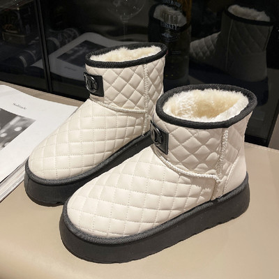 Μπότες χιονιού γυναικείες μπότες χειμώνα 2023 νέες γούνινες-όλα-σε-ένα ζεστές βαμβακερές μπότες