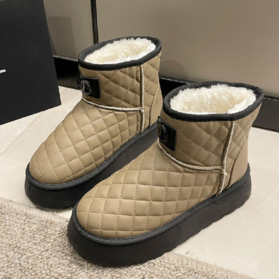 Μπότες χιονιού γυναικείες μπότες χειμώνα 2023 νέες γούνινες-όλα-σε-ένα ζεστές βαμβακερές μπότες