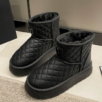 Μπότες χιονιού γυναικείες μπότες χειμώνα 2023 νέες γούνινες-όλα-σε-ένα ζεστές βαμβακερές μπότες