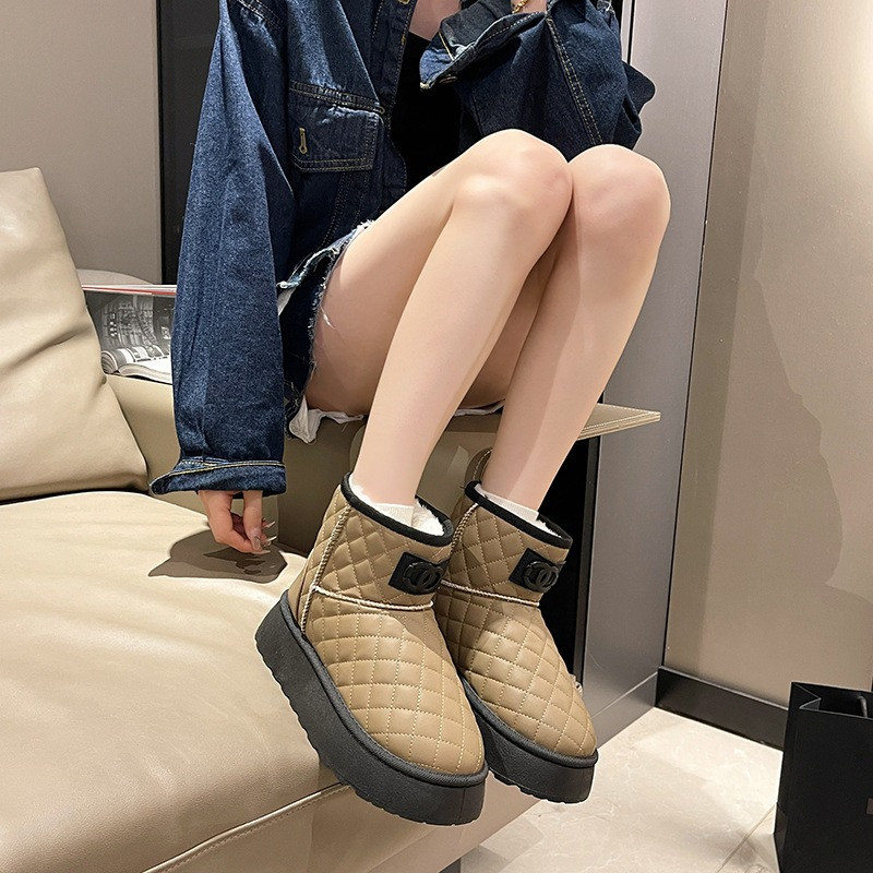 Μπότες χιονιού γυναικείες μπότες χειμώνα 2023 νέες γούνινες-όλα-σε-ένα ζεστές βαμβακερές μπότες