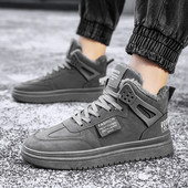 Plus Velvet ανδρικές μπότες Νέα παπούτσια για άντρες Χειμερινά ζεστά βαμβακερά παπούτσια Ανδρικά κορδόνια μπότες χιονιού Παπούτσια με χοντρή σόλα Casual μπότες