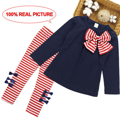 Ρούχα για κορίτσια Casual παιδικά ρούχα 2018 Φθινοπωρινά μακρυμάνικα πουκάμισα ριγέ κολάν Παιδικά κοστούμια 3 4 5 6 7 8 ετών