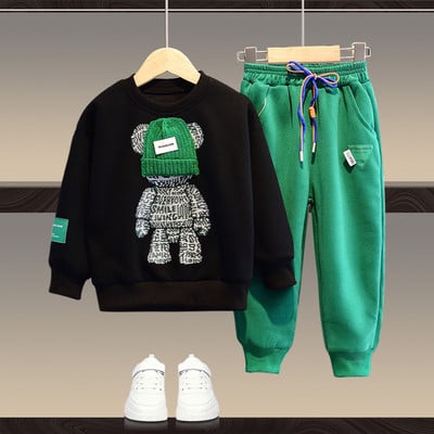 Bebeluși Fete Băieți Hanorac 3D contrast+Seturi de pantaloni de trening cu șnur Copii Trening școală Copii 2 piese Tinuta de jogging 1-13 ani
