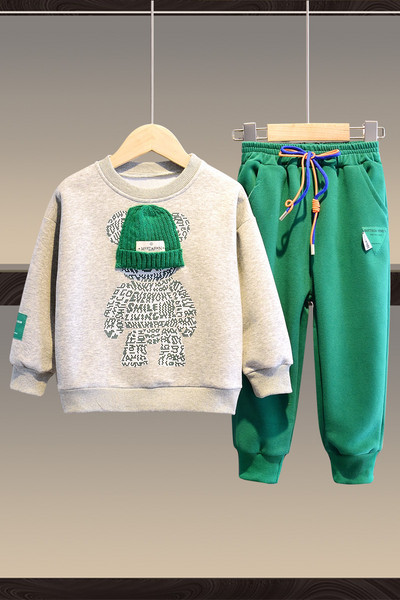 Bebeluși Fete Băieți Hanorac 3D contrast+Seturi de pantaloni de trening cu șnur Copii Trening școală Copii 2 piese Tinuta de jogging 1-13 ani