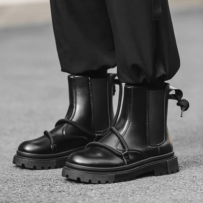 Valged Chelsea saapad, uued meeste jalanõud välitingimustes, sääre keskel, meeste saapad, isikupärastatud töösaapad, lühikese toruga vabaajajalatsid meestele