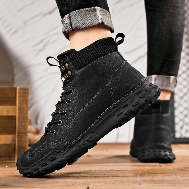 Suur suurus 46 Meeste saapad 2023 Meeste jalanõud Talvised Soojad Lühikesed Meeste Saapad Välitingimustes Libisemiskindlad Kulumiskindlad Mitmekülgsed Meeste saapad