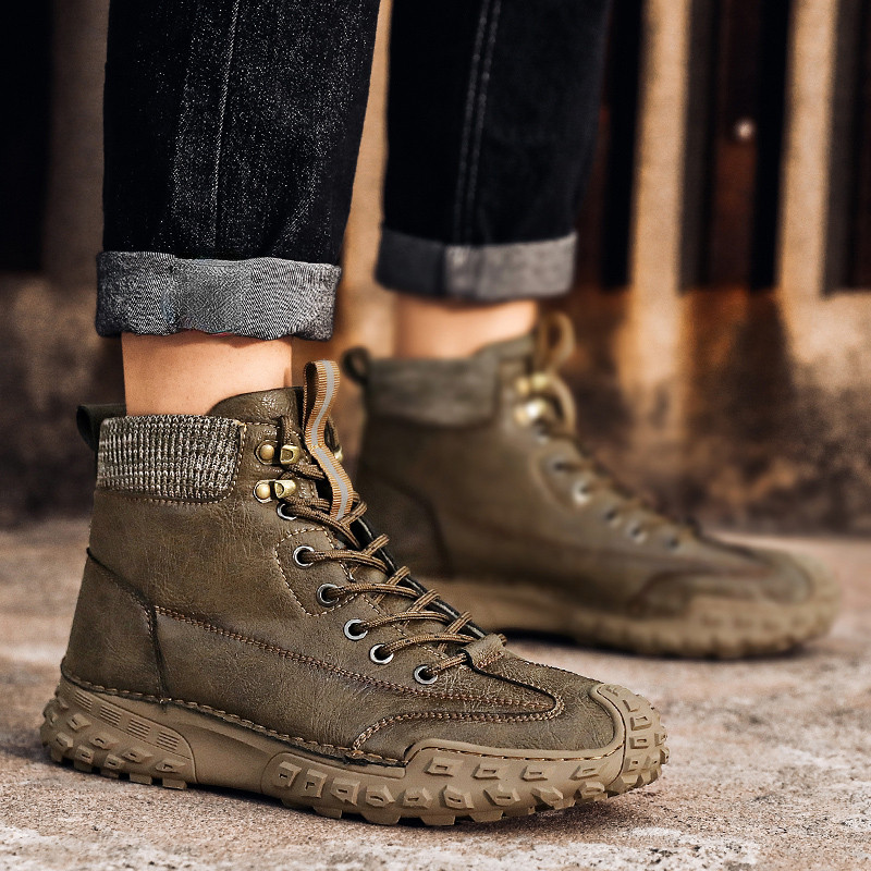 Suur suurus 46 Meeste saapad 2023 Meeste jalanõud Talvised Soojad Lühikesed Meeste Saapad Välitingimustes Libisemiskindlad Kulumiskindlad Mitmekülgsed Meeste saapad