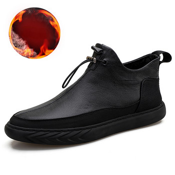 Πλατφόρμα Μπότες 2023 Νέα Ανδρικά Ανδρικά Παπούτσια Plus Velvet Ζεστές Ανδρικές Μπότες Κλασικές Άνετα Ανδρικές Μπότες με φερμουάρ στο πλάι