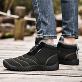 2023 Χειμερινές ψηλές μπότες για χιόνι Causal για άντρες Μπότες με κορδόνια με επένδυση και ζεστά παπούτσια Αντιολισθητικά Ανδρικά παπούτσια