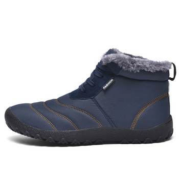 2023 Зимни високи модни каузални снежни ботуши за мъже Ботуши с връзки Подплатени удебелени топли обувки Неплъзгащи се мъжки обувки