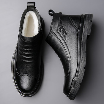 Плюс кадифени мъжки ботуши със страничен цип 2023 г. Нови обувки за мъже Ежедневни топли мъжки ботуши с дължина до глезена Класически, устойчиви на износване къси ботуши
