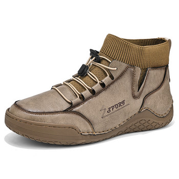 Μεγάλο μέγεθος 38-46 Επίπεδες ανδρικές μπότες Casual παπούτσια για άντρες PU Στρογγυλές μύτης Hot Selling Ανδρικές μπότες Λαστιχένια σόλα Ανδρικές μπότες ανθεκτικές στη φθορά