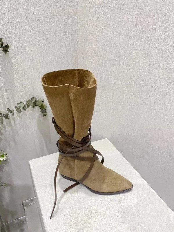 Cizme de cowboy occidentale cu toc mic, retro, cu vârf ascuțit, pentru femei, cu bandă largă, cizme chelsea din piele întoarsă, pantof la jumătatea gambei