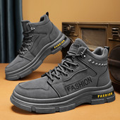 Ψηλές μπότες ανδρικά δερμάτινα παπούτσια Μόδα υπαίθρια μοτοσικλέτα Στρατιωτικές μπότες ανδρικές χειμερινές Tactical Lace Up Botas