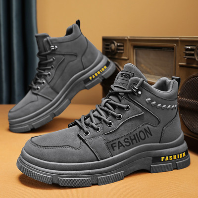 Ψηλές μπότες ανδρικά δερμάτινα παπούτσια Μόδα υπαίθρια μοτοσικλέτα Στρατιωτικές μπότες ανδρικές χειμερινές Tactical Lace Up Botas