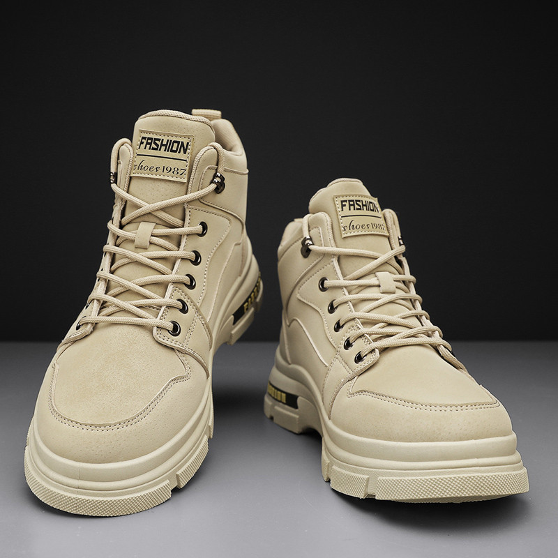 Ψηλές μπότες ανδρικά δερμάτινα παπούτσια Μόδα υπαίθρια μοτοσικλέτα Στρατιωτικές μπότες ανδρικές χειμερινές Tactical Lace Up Botas