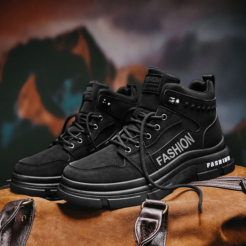 Ψηλές μπότες ανδρικά δερμάτινα παπούτσια Μόδα υπαίθρια μοτοσικλέτα Στρατιωτικές μπότες ανδρικές χειμερινές Tactical Lace Up Botas