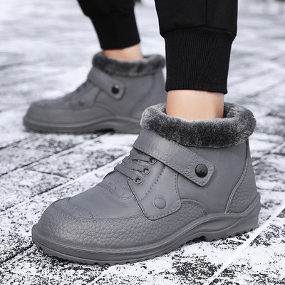 Cizme pentru bărbați Lungime la gleznă de iarnă Plus catifea Păstrați căldura Pantofi de mers impermeabili Cizme de zăpadă în aer liber Botas De Hombre Dimensiune mare 41-49