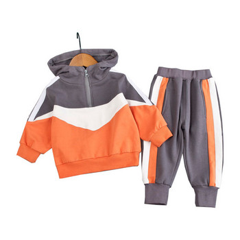Ανοιξιάτικα Φθινοπωρινά Παιδικά Ρούχα Αγόρια Κοριτσίστικα Σετ Παιδικό Τοπ με κουκούλα + Παντελόνι 2τμχ Σετ αγοριού Βρεφικά αθλητικά ρούχα