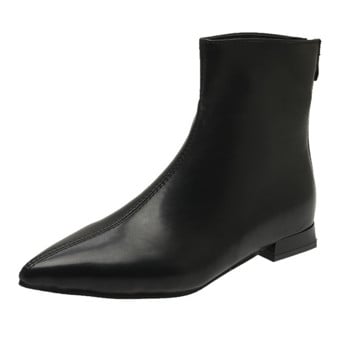 Γυναικεία παπούτσια Mid Calf Ankle Boots Φθινοπωρινή χειμερινή μόδα Γυναικεία Chelsea Zipper Platform Casual μοτοσικλέτα Γυναικείο δέρμα