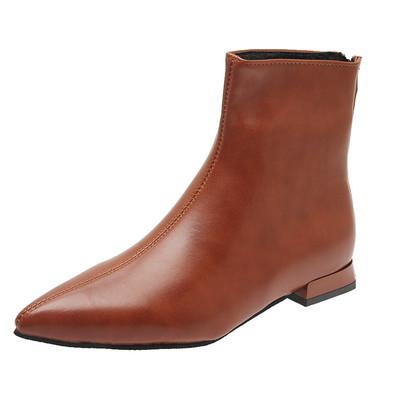 Pantofi Femei Botine la mijlocul gambei Toamna Iarna Moda Doamnelor Chelsea Fermoar Platformă Casual Motocicletă Femei Piele