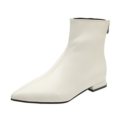 Pantofi Femei Botine la mijlocul gambei Toamna Iarna Moda Doamnelor Chelsea Fermoar Platformă Casual Motocicletă Femei Piele