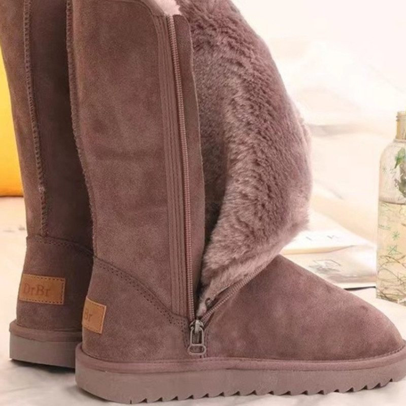 Cizme de iarnă calde de damă 2023 iarna noi, pufoase, pufoase, rezistente la frig, cu fermoar, pantofi mari de damă cu platformă
