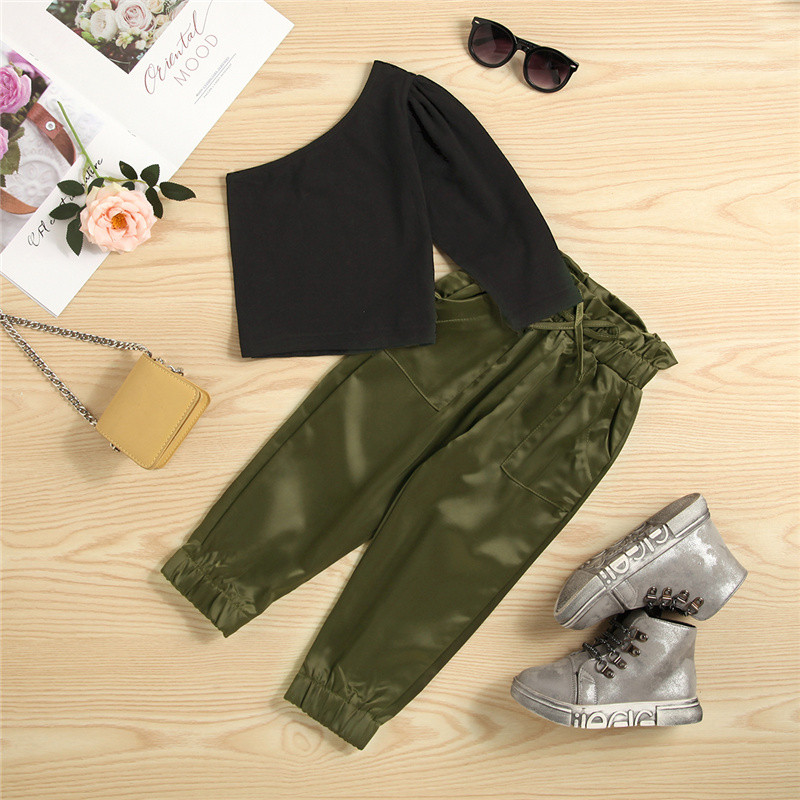 Blotona Παιδική Βρεφική Μόδα για Κορίτσια 2 τεμ. Στολή με μακριά μανίκια πουλόβερ + μονόχρωμο ελαστικό παντελόνι μέσης, 2-7 ετών