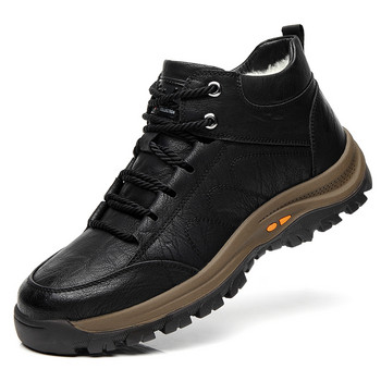 Ανδρικές μπότες casual 2023 Νέα παπούτσια για άντρες Winter Plus Βελούδινα ζεστά βαμβακερά παπούτσια Μπότες με κορδόνια πλατφόρμα στον αστράγαλο Ανδρικές μπότες εξωτερικού χώρου