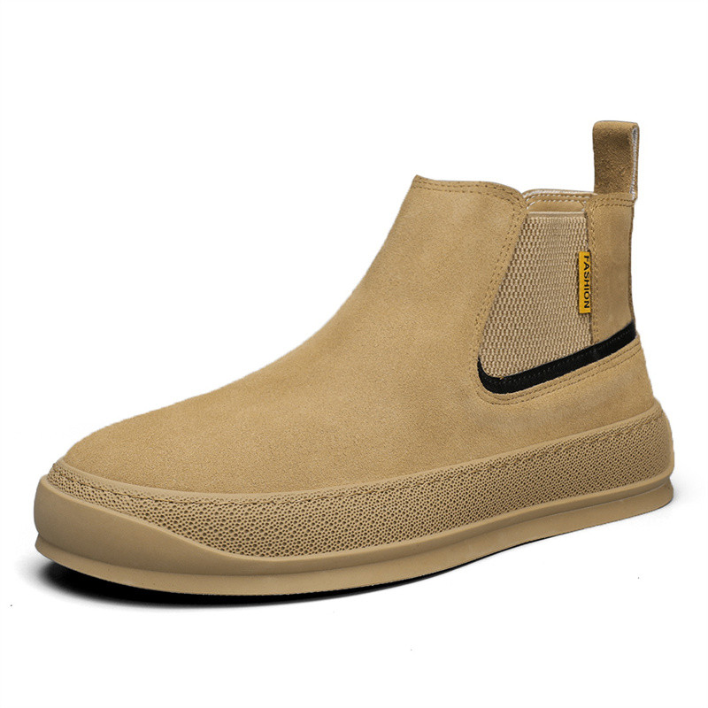 Ανδρικές μπότες φθινοπωρινής πλατφόρμας Παπούτσια για άντρες Casual μαύρες μπότες εξωτερικού χώρου, ευέλικτες και άνετες κοντές μπότες