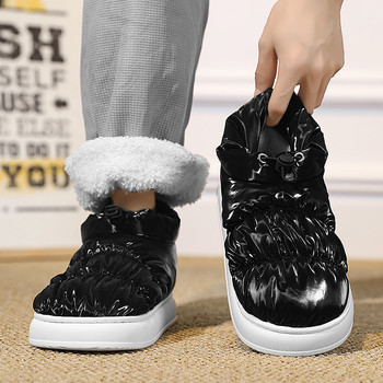 Ανδρικές μπότες 2023 Ανδρικά παπούτσια Winter Plus Βελούδινα βαμβακερά παπούτσια, μέχρι τον αστράγαλο, ζεστά ίσια μποτάκια για χιόνι Μοντέρνες κοντές μπότες για άνδρες
