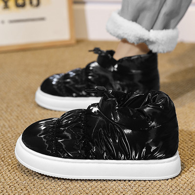 Ανδρικές μπότες 2023 Ανδρικά παπούτσια Winter Plus Βελούδινα βαμβακερά παπούτσια, μέχρι τον αστράγαλο, ζεστά ίσια μποτάκια για χιόνι Μοντέρνες κοντές μπότες για άνδρες