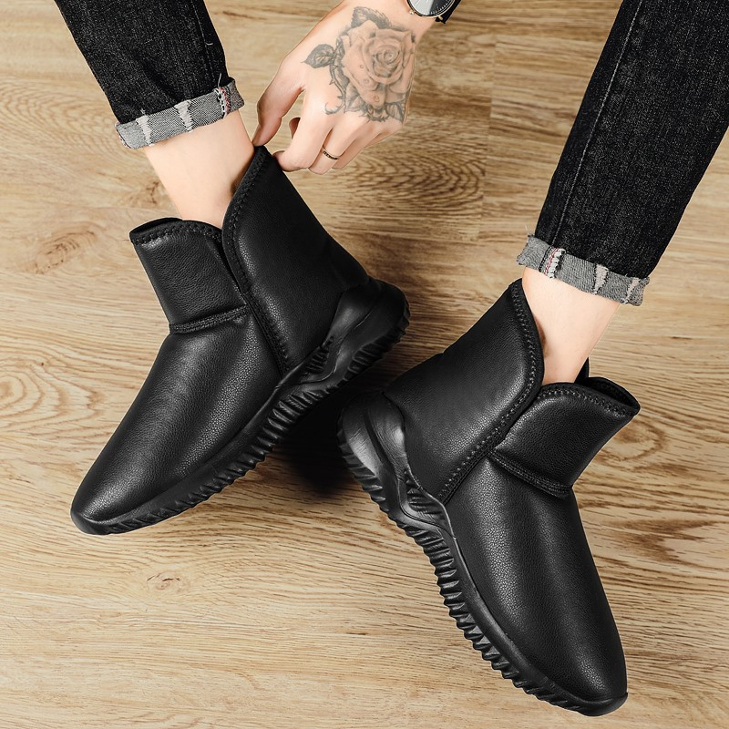 Talvised meeste lumesaapad soojad karusnahast ehtsast nahast kingad libisemiskindlad veekindlad karvased poolsaapad plüüsis kingad õues kohevad tossud