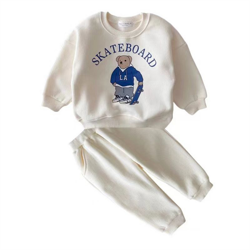 Coreea 2023 Seturi de haine pentru bebelusi baieti Litera Urs Fete Maneca lunga Hanorac casual Hanorac + Pantaloni 2 buc Haine copii Costum sport Nou