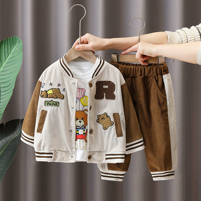 Uus kevad-sügis poisid Lasteriided Lasteriided Ülikond Jakk Mantel Püksid Puuvillased Spordidressid 2tk/komplekt 1 2 3 4 5 aastat