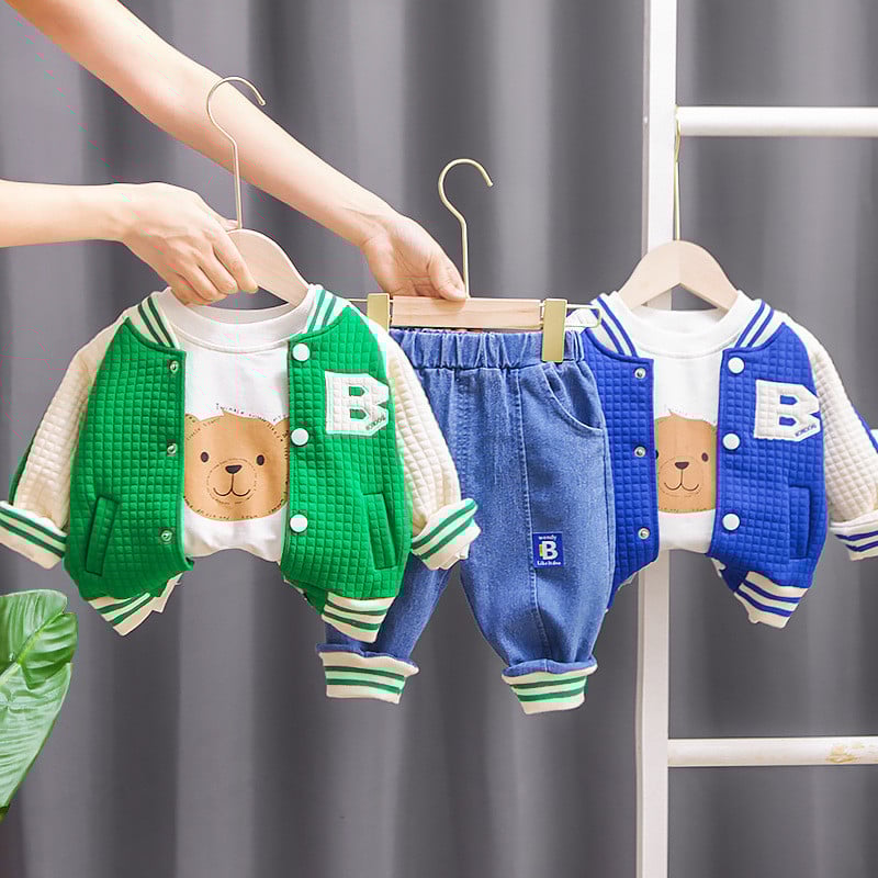 Uus kevad-sügis poisid Lasteriided Lasteriided Ülikond Jakk Mantel Püksid Puuvillased Spordidressid 2tk/komplekt 1 2 3 4 5 aastat