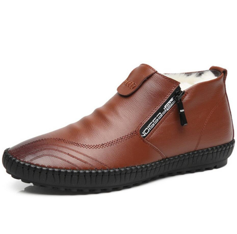 Ziemas silti vīriešu zābaki īstas ādas kažokādas plus vīriešu sniega zābaki ar rokām darināti ūdensnecaurlaidīgi darba puszābaki augstas augšdaļas vīriešu ikdienas apavi