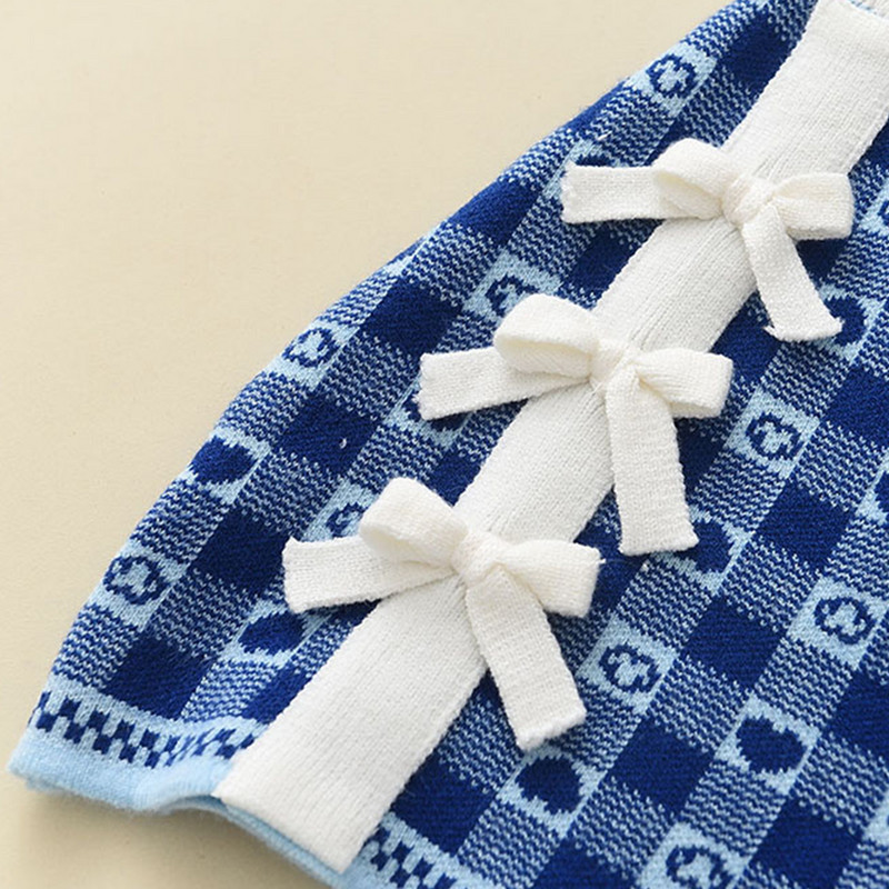 Bear Leader Girls, pikkade varrukatega, laste kampsunid, ruuduline laste kandmine, silmkoeline kampsun ja seelik, riietusülikond lastele beebitüdrukute komplektid