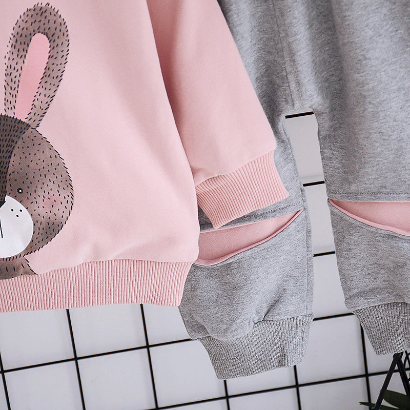 Tipegő Lányok Őszi tavaszi divat Gyerekruhák Rajzfilm Nyúl tréningruha Gyerekruházat Baba szettek Alkalmi jelmezek 2db