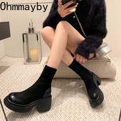 Moteriški kaubojiški batai Madingi batai ant vidurio blauzdos 2023 m. moteriški kvadratiniai aukštakulniai rudeniniai žieminiai mergaičių batai