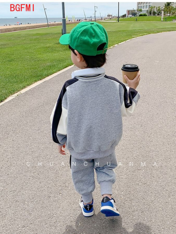 Ανοιξιάτικα φθινοπωρινά Κορεάτικα Παιδικά Ρούχα για Αγόρι Αθλητικό Κοστούμι Πανωφόρι Παιδική Φόρμα Λεπτό μωρό + Παντελόνι Σετ 2 τεμαχίων 2-10Y